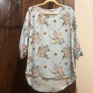NWOT Stripe and Floral Print Tunic